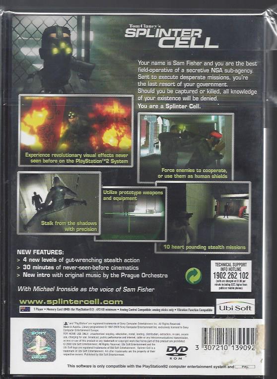 Splinter Cell (Black Label) PS2