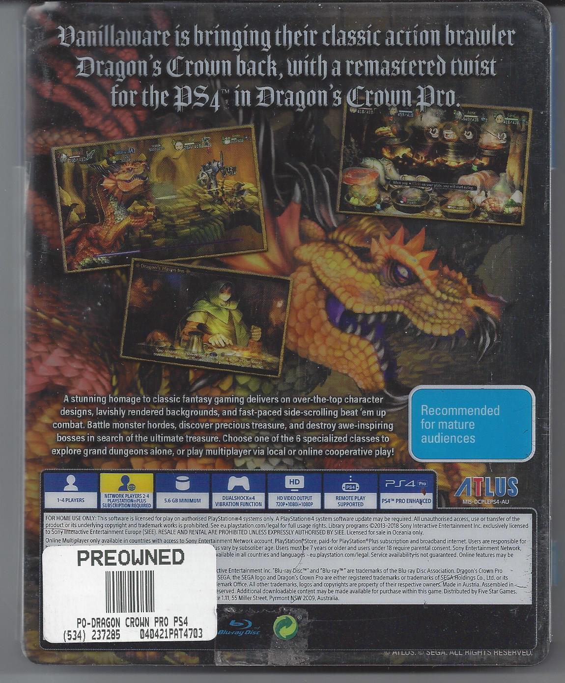 Dragon's Crown Pro (STEEL CASE) | PS4
